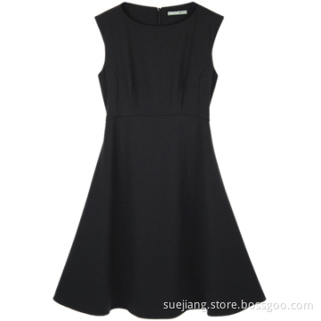 Wear Knee Length Black Office Lady Dress